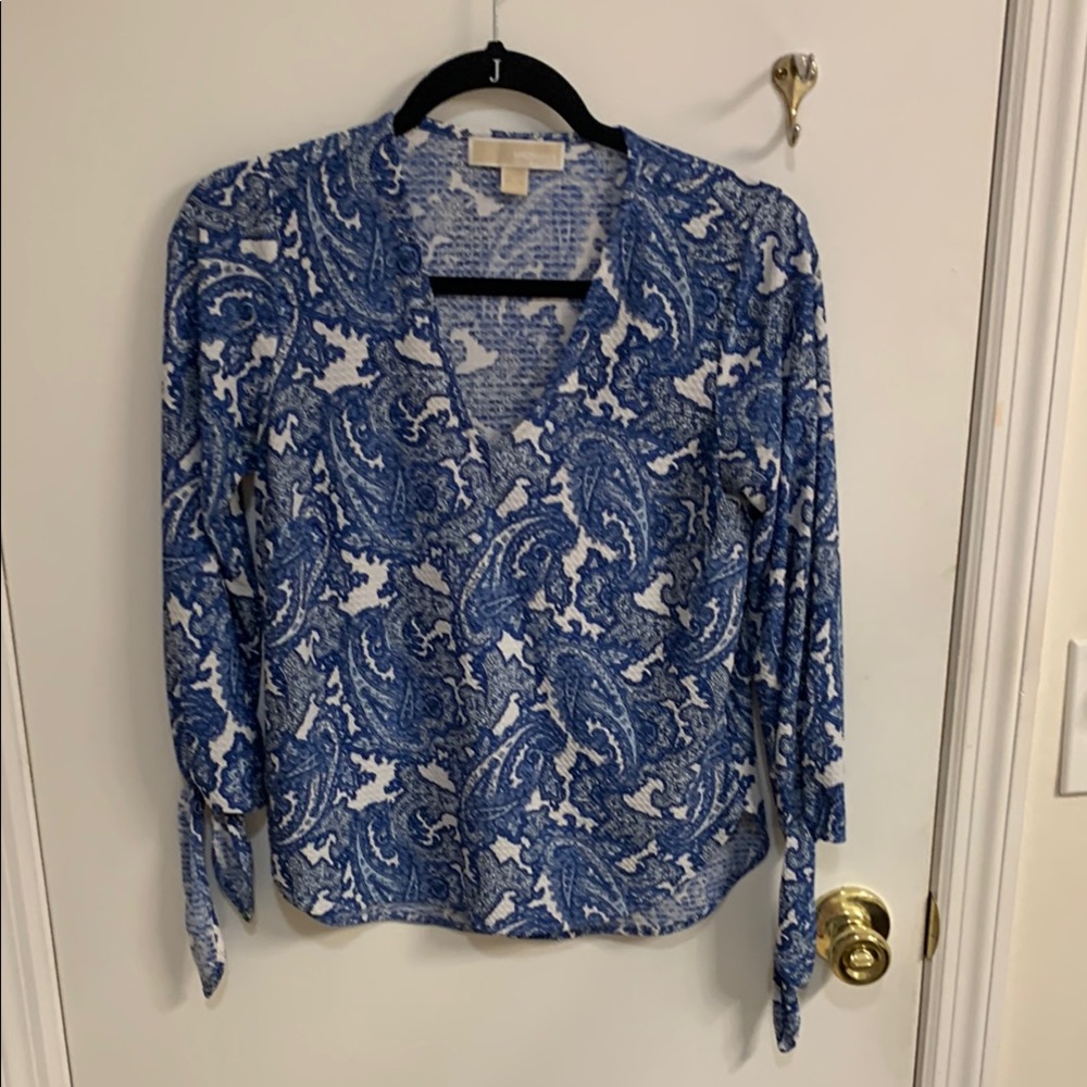 Blue Paisley Michael Kors Women's Top